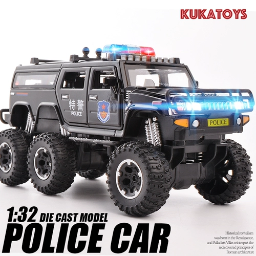 Реалистичная металлическая полицейская машина, легкий транспорт