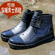 Thời trang ống ngắn không thấm nước giày nam thấp mùa xuân và mùa thu Phiên bản Hàn Quốc của giày chống nước cho người lớn giày đế bằng đặt giày cao su ủng đi mưa