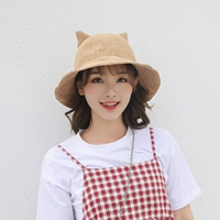 Японская мягкая девушка милая кошачья уши шляпа шляпа женская корейская версия весенних и летних путешествий для диких больших шляп с солнцем