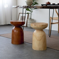Современная простота сплошной древесина сырой деревянный табурет дизайнер творческий круглый стул