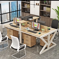 Столы на стол и стул Комбинированный экран Работая позиция штат персонал 4 человека 6 человек компьютер на рабочем столе простой современный офис