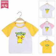 Pokemon Pokémon Bikachu Pikachu Các bé trai và bé gái Mặc áo phông cho bé Áo ngắn tay cho bé - Áo thun