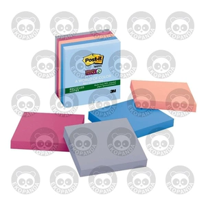 Post-it Recycled Super Sticky Notes, 5 Pads/Pack, 654-55SN RP