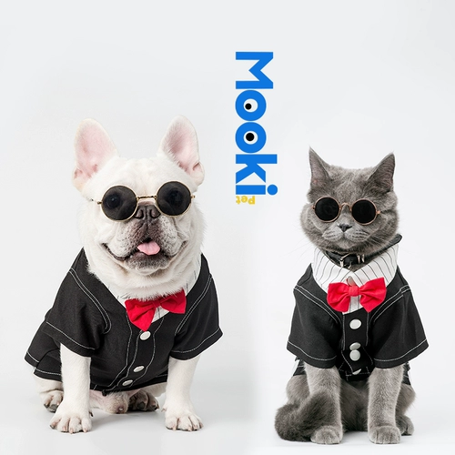 Mookipet Dog Fight Cat Одежда Summer Pet Blue Cat Платье весна и осень -тонкий костюм весенний костюм