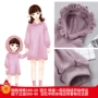Áo sơ mi nữ-bé cộng với áo len nhung bé gái 2018 phiên bản Hàn Quốc mới của triều đại Yang lưới đỏ mùa đông trùm đầu thời trang quần gia đình