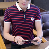 2019 mới hè nam áo polo ngắn tay nam thanh niên cotton mỏng ve áo tay áo với cổ áo thun thủy triều - Polo shop bán áo thun nam có cổ