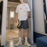 Трендовые штаны, универсальные шорты для отдыха, в корейском стиле, оверсайз, свободный прямой крой