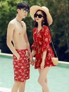 Cặp đôi đồ bơi phù hợp với bikini ba mảnh bảo thủ che bụng mảnh mai bên bờ biển kỳ nghỉ cặp đôi mẫu đồ bơi nữ - Vài đồ bơi