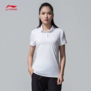 Li Ning áo sơ mi ngắn tay nữ hàng loạt đào tạo mới áo sơ mi nữ thể thao - Áo polo thể thao