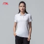 Li Ning áo sơ mi ngắn tay nữ hàng loạt đào tạo mới áo sơ mi nữ thể thao - Áo polo thể thao áo phông polo nam