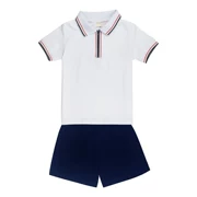 Quần áo mẫu giáo mùa hè học sinh đồng phục học sinh mùa hè phù hợp với trẻ em tay ngắn nữ gió trắng phục vụ lớp bông - Đồng phục trường học / tùy chỉnh thực hiện