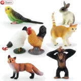 Реалистичный кролик, познавательная игрушка, петух, лиса, енот, обезьяна, раннее развитие