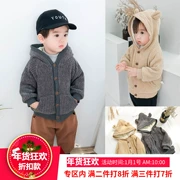 Áo khoác bé nam 1-3 tuổi 2 mùa đông mới cộng với áo nhung quần áo trẻ em 2018 phiên bản Hàn Quốc của trẻ em nước ngoài