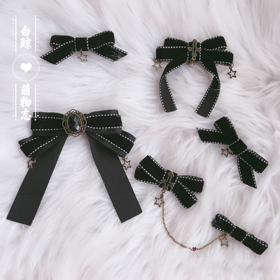 taobao agent Black brooch, retro bow tie, hair accessory, Lolita style