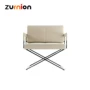 Zurnion thiết kế nội thất ghế da DA DỄ DÀNG CHAIR ghế da kim loại phòng chờ - Đồ nội thất thiết kế ghế mây tròn