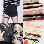 Nhật Bản vòng da đùi nữ kim loại đinh tán chuỗi đùi punk rock gió đùi vòng trang sức nữ garter - Nịt Tất