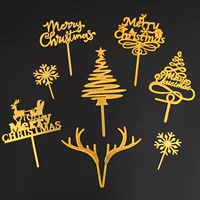 Рождество Счастливая акриловая плавка -в торте декоративная рождественская елка аккаунт по случаю дня рождения