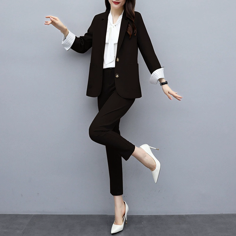 Cộng với size áo mùa xuân của phụ nữ blazer nữ mùa thu và mùa đông phiên bản Hàn Quốc giản dị của phong cách nước hoa nhỏ thích hợp phong cách retro Hồng Kông - Business Suit