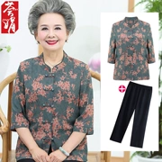 2019 áo bà mới mùa xuân set đồ phù hợp với bà mẹ trung niên mùa hè quần áo bà già 60 tuổi 70 - Quần áo của mẹ