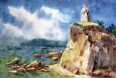 Рисунки акварелью и гуашью 名家武朝利作品水彩画 原创手绘风景画