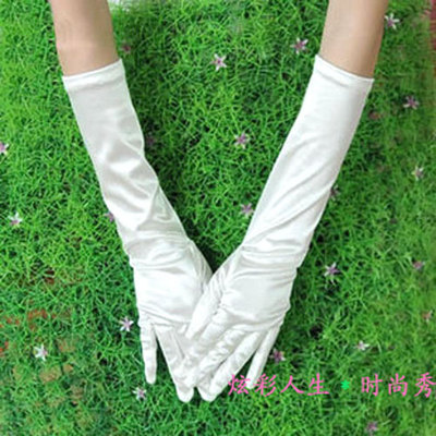 taobao agent Universal black elastic gloves, cosplay, mid length