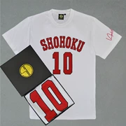 SD bóng rổ slam dunk thạc sĩ Xiangbei 10 Sakuragi hoa cotton vòng cổ ngắn tay T-Shirt class dịch vụ tùy chỉnh t
