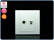 Розетка TV+телефон 曼科j1000系列-电视+电话插座