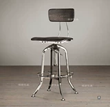 Ретро -европейский стиль летний табуреток для общественного питания | Столовый стул | Бар -стул | Бар стул | Железный батон