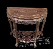 Dongyang cổ rắn gỗ gụ đồ nội thất cánh gà gỗ Trung Quốc cổ điển bán tròn bàn hiên bàn bàn hoa kệ đặc biệt - Bàn / Bàn