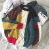 Mùa xuân và Mùa Thu Mới Thời Trang Jacquard Nam Harajuku Năm Mới Áo Len Màu Lỏng Lẻo Khâu Len Vài Dệt Kim Triều Cặp đôi áo len