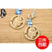 3 cung hoàng đạo khỉ điện thoại di động mặt dây chuyền tự nhiên vỏ dừa handmade túi mặt dây chuyền trang sức phụ kiện móc khóa