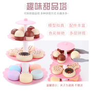 Trẻ em nhà kem món tráng miệng đôi món tráng miệng bảng cô bé macaron bánh quy bánh đồ chơi thiết lập