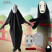 Spirited Away COS Hayao Miyazaki không có khuôn mặt nam cosplay trang phục quần áo găng tay mặt nạ toàn bộ cổ phiếu