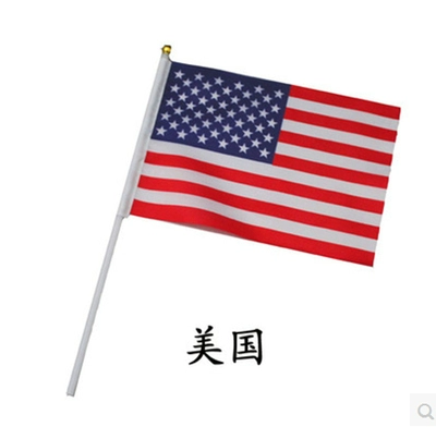 № 8*21см ручной рукой флага США, чтобы пожать американский флаг, флаги флага Соединенных Штатов, флаг махает флагом иностранного флага