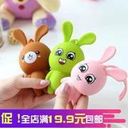 Bunny phim hoạt hình silicone túi chìa khóa nữ dễ thương nhỏ sáng tạo kéo kẹo màu túi keychain vật liệu mềm
