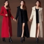 Thiết kế mới của Anh hai mặt cashmere áo cổ tròn mỏng đôi ngực áo len dài áo khoác len