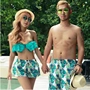 An Shan Ji Hàn Quốc 2014 Mùa hè mới Cặp đôi đồ bơi Hawaii mẫu ống quần bikini hàng đầu - Vài đồ bơi bộ đồ đôi đi biển đẹp