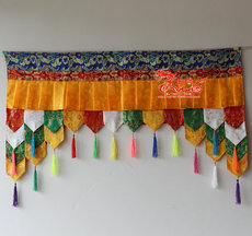 Буддийский сувенир 藏式桌围/挂帘/帷幔/垂布/佛堂门裙/佛桌装饰/佛龛门帘 门幅 桌布