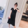 Thai sản mặc 2018 mùa hè mới Hàn Quốc phiên bản của v- cổ ren căng mỏng mỏng thời trang phụ nữ mang thai nóng mẹ ăn mặc áo ngực bầu