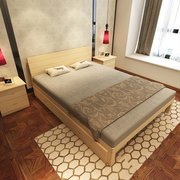 Cấu trúc khung 1.5 m hiện đại 2 người giường đôi 1.8 giường thông giường gỗ rắn giường loại giường đơn giản 1 con