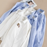 Mùa thu và mùa đông Han Fan Wenyi Oxford quay cộng với áo nhung nữ dày ấm áp dài tay hoang dã chạm đáy áo cotton trắng