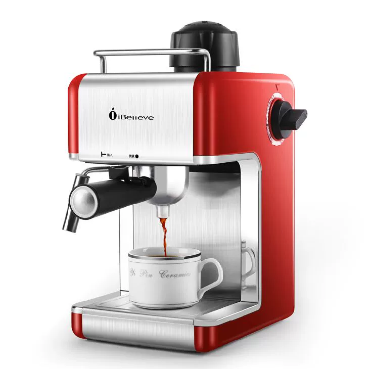 Máy pha cà phê Espresso thương mại đầy đủ áp suất hơi nước tự động inox hộ gia đình hấp sữa - Máy pha cà phê