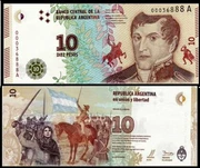 [Châu Mỹ] Argentina 2015 phiên bản 10 peso tiền nước ngoài