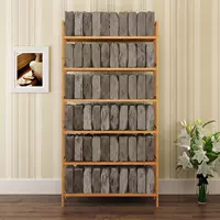 Hộ gia đình mở rộng màu gỗ tre phân loại giá gỗ rắn kệ sách nghiên cứu tủ sách kệ lưu trữ tường tủ mẫu kệ gỗ đẹp