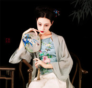 Hibiscus thẻ hoa phong cách Trung Quốc retro đẹp tinh tế thêu tay thêu sexy tạp dề 丨 Jane tình yêu thiết kế ban đầu