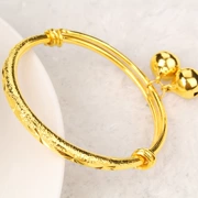Đồng xu vàng Euro trang sức mạ vàng 24K trẻ em vòng tay vàng hồng vàng trẻ em đầy sao chuông trang sức cửa hàng SZ059