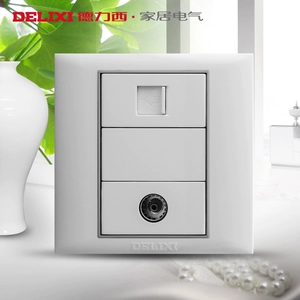 Delixi Switch Speat Sweet Speat Panel Panel Cable TV Phone Socket Phone+TV Socket