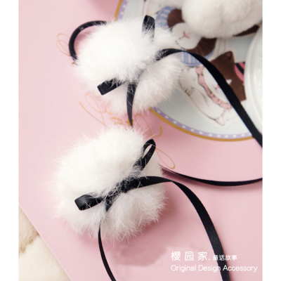 taobao agent Handmade lolita Rabbit Rabbit Blogs Bowing Hair -furry Hair Wash DIY Headgear