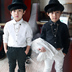 Trẻ em Hàn Quốc dài tay áo sơ mi trai thủy triều nhỏ quý ông ăn mặc cổ áo chuỗi áo sơ mi trắng hoang dã màu đen giản dị áo sơ mi Áo sơ mi