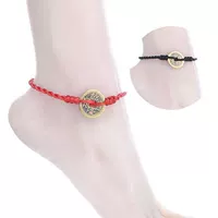 Nam và nữ sợi dây màu đỏ vòng chân Hàn Quốc phiên bản của gió quốc gia sợi dây màu đen vòng chân phụ kiện đơn giản chân sinh viên phụ kiện vòng lắc chân nữ handmade